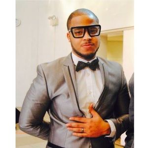 Shiny Gray Slim Fit Blazer